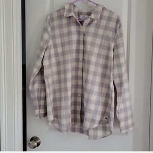 Vineyard Vines Gingham  Plaid Shirt - Cream and Gray